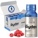 רייד: תירגעי | Raspberry Flavor | Lemon Balm, L-theanine, Geneseng & Chamomile | 0 Calories, 0 Sugar | 2 FL OZ Shots