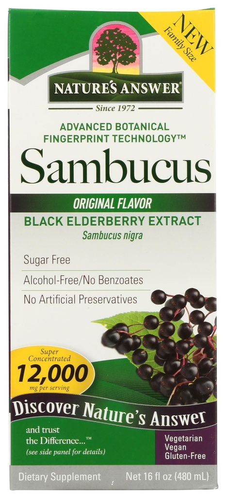 תשובתו של הטבע Sambucus Elderberry Syrup 16 Ounce | Great Tasting Immune תוסף