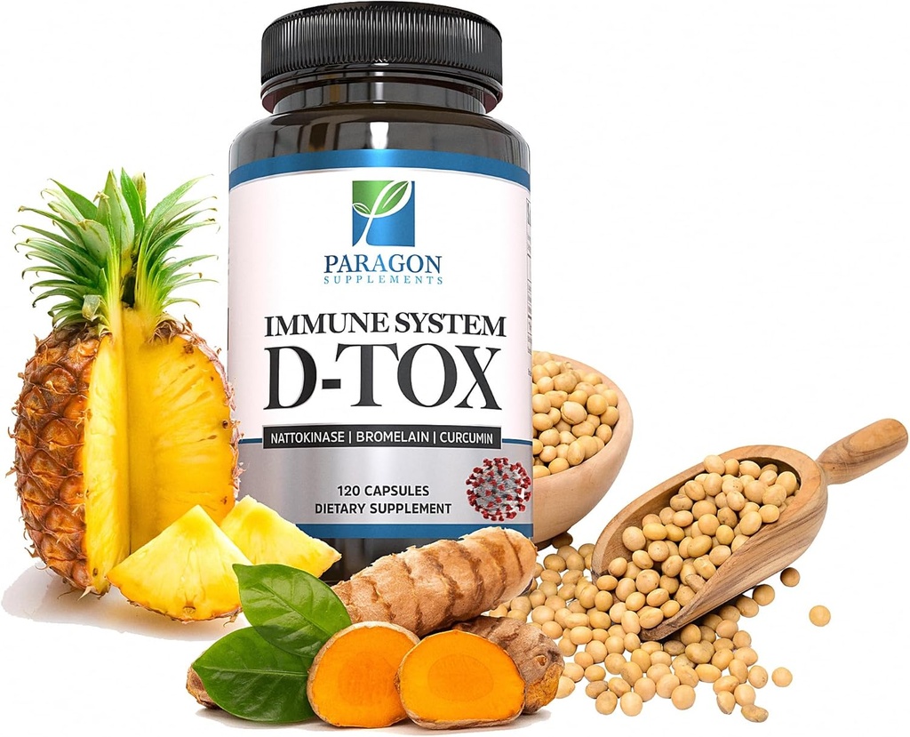 Spike חלבונים Removal - Original Spike Detox פורמולה עם Nattokinase, Bromelain & Curcumin - 3in-1 Immune System תוסף - non-GMO, טבעוני, Gluten-Free - מיוצר בארה"ב - 120 קפסולות (30 יום אספקה)