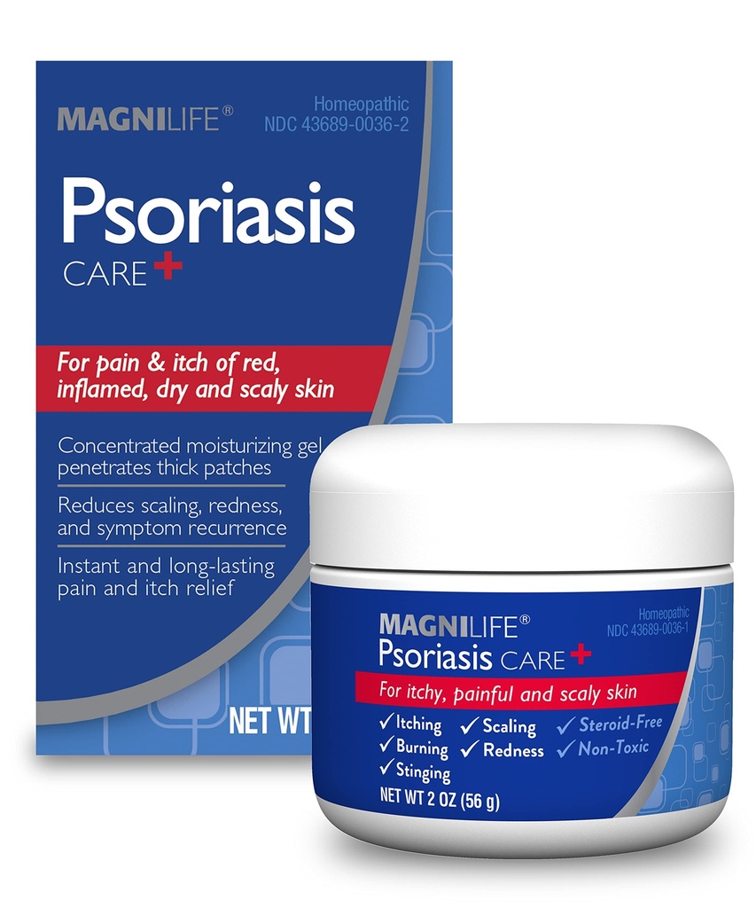 MagniLife Psoriasis Care+, Natural Itch ו- Pain Relief, Moisturization מסייע להפחית את רדום, Scaling ו-Fallking on Body & Scalp - Unscented, non-Toxic - 2oz