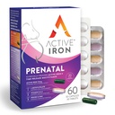 Active Iron Prenatal, תוספת ברזל + ויטמינים טרום לידתי עבור נשים, 30 קפסולות לא מתקדמות + 30 Time-Release Multivitamins, הריון, הנקה & Postpartum Essentials Essentials