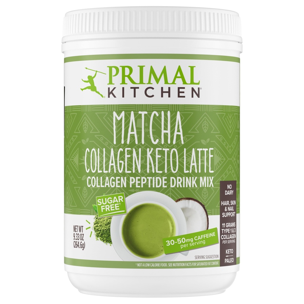פרימי מטבח Matcha Collagen Keto Latte אבקת, סוכר חינם קולגן פפטים, 9.33 Ouncess