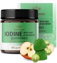 HerBAMAMA Iodine Gummies - Potassium Iodine, Zinc & Selenium for Immune Defense & Brain Support - טבעוני, תמיכה לא-GMO Immune - 60 Pectin מבוסס Apple-Flavored Chewsed Chews