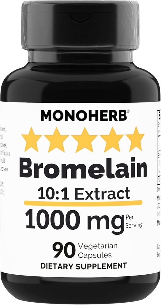 MONOHERB Bromelain לחלץ 1000 מ"ג - 90 קפסולות צמחוניות