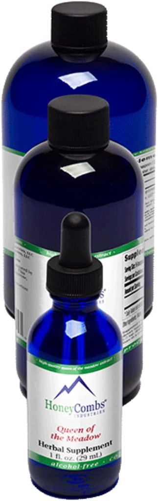 HoneyCombs Queen of the Meadow (Meadow Sweet) - תוספת צמחית עבור מערכת החיסון, Urinary Tract ו- Kidney Support - אלכוהול חינם, Cold Pressed Meadow Sweet נוזל לחלץ, 16 Fl Oz