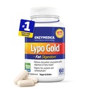 Enzymedica Lypo Gold, High Potency Lipase Digestive Enmes for Fat Digest, תומך Occasional Bloating Health & Digestive Health, Keto-Friendly, טבעוני, 60 קפסולות
