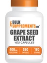 BulkSupplements.comgrape Seed Extracts - Grape Seed Supplement, Antioxidant תוסף - טבעוני, 2 קפסולות לשרת, 360 Count (Pack of 1)