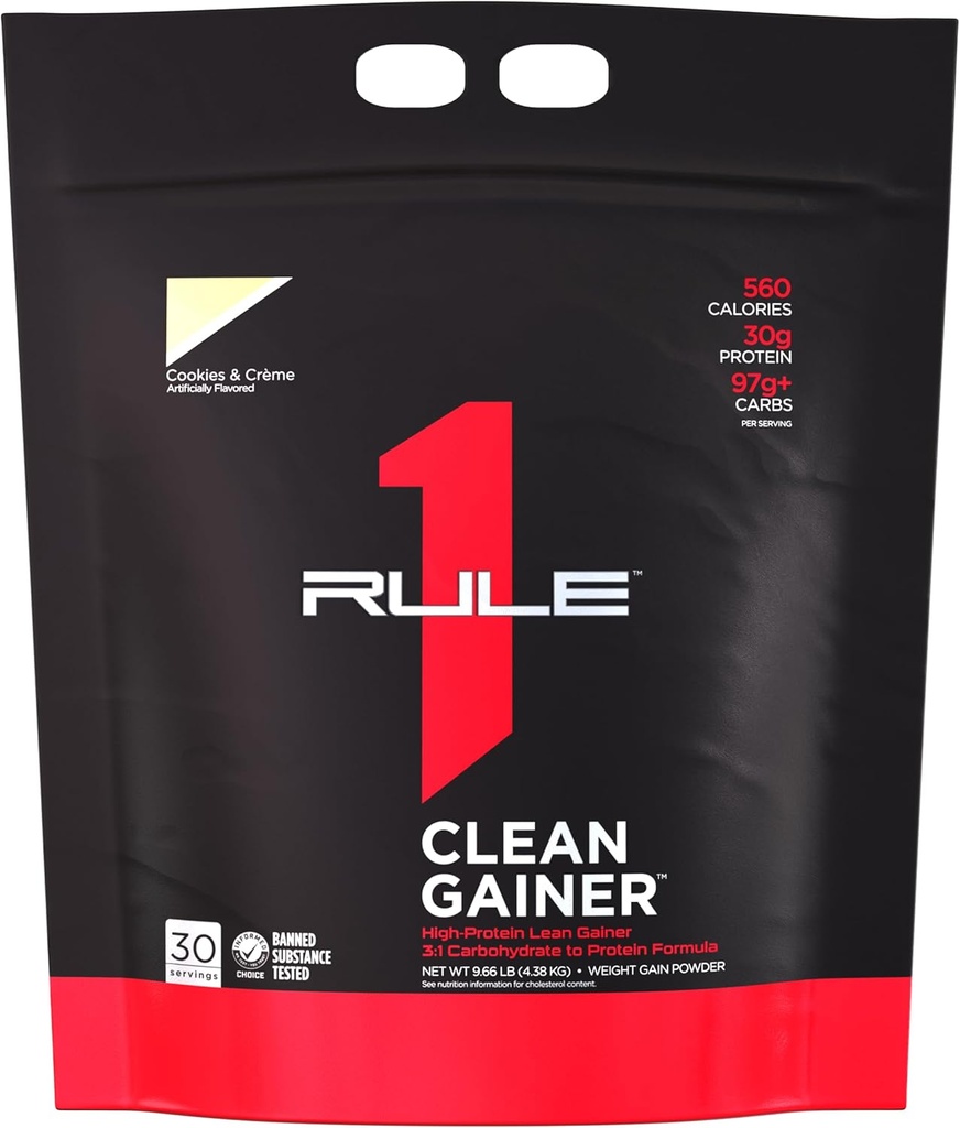 כלל 1 נקי מקבלן - High-Protein Lean להשיג פורמולה עם 560 קלוריות, 30g של חלבון עתקרום מלא, מעל 90g carbs, תחת 6g של שומן (30 משרתים, קובצי Cookie & Crème)