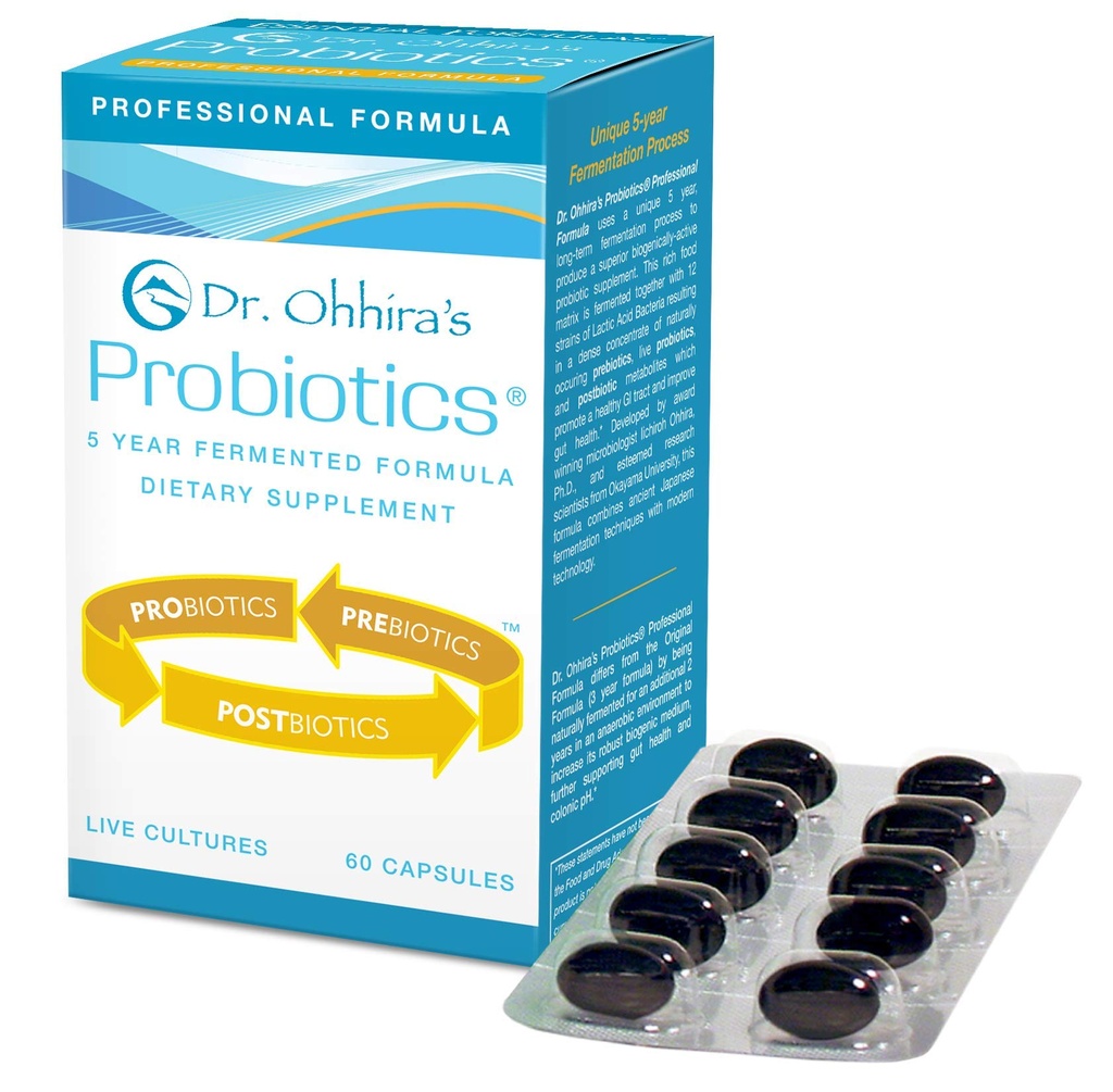 Dr. Ohhira's Probiotics Professional Formula with 5 Year Fermented Prebiotics, Live Active Probiotics and the only Product with Postbiotic Metabolites, 60 קפסולות