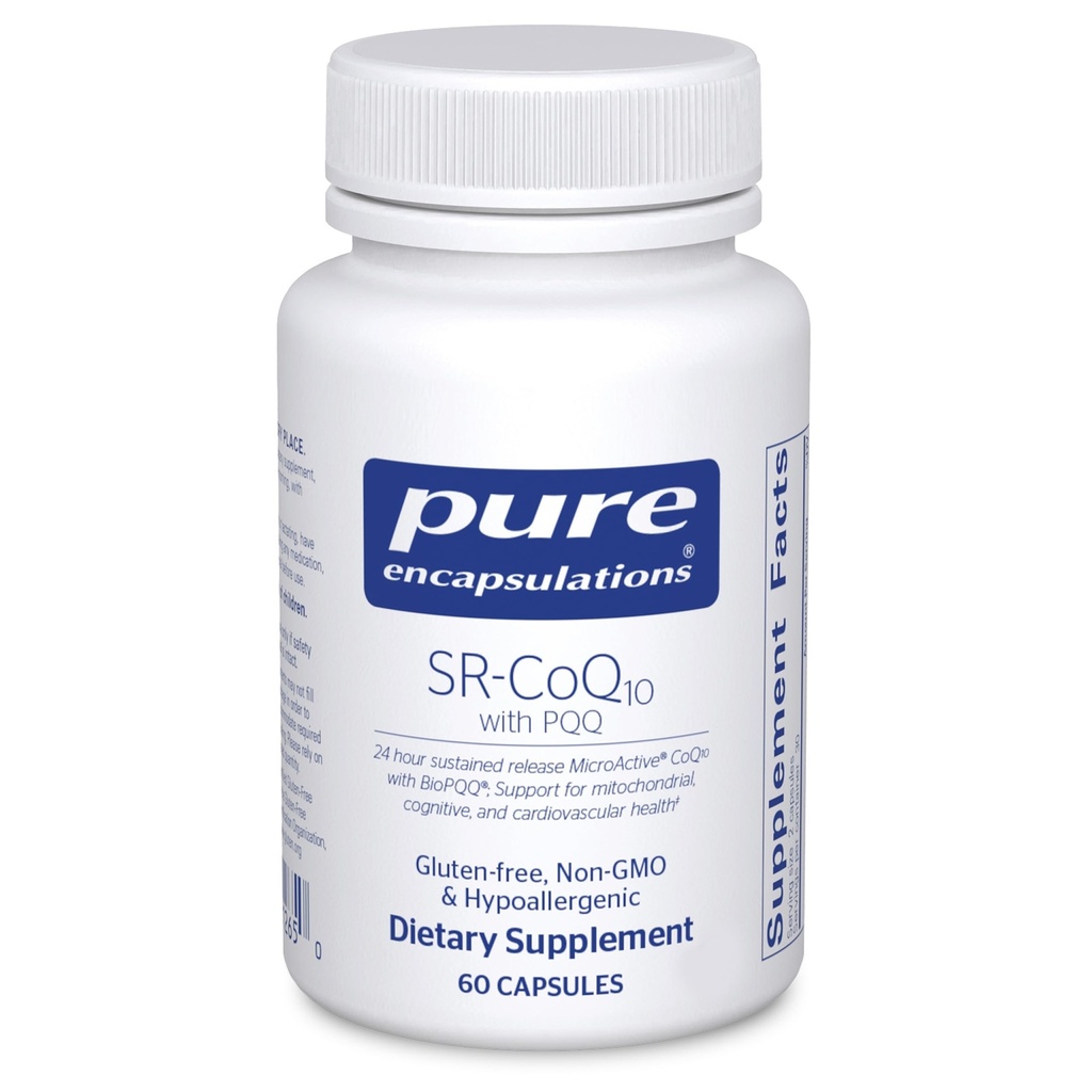 Pure Encapsulations SR-CoQ10 עם PQQQ - תמיכה בריאות הלב * - טכנולוגיה שחרור מוכח - Antioxidants תוסף - Gluten Free, Vegetarian & Non-GMO - 60 קפסולות