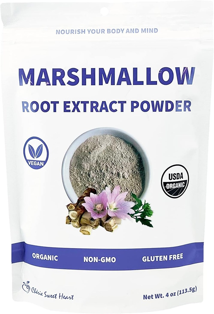 Chérie Sweet Heart USDA אורגני Marshmallow Root אבקת, Filler חינם, בשימוש מסורתי, No GMOs, טבעוני ידידותי 4 Ouncescess