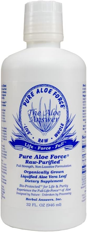 HerBAL ANSWERS Aloe Force - Pure Aloe Vera Dietary תוסף, 32oz