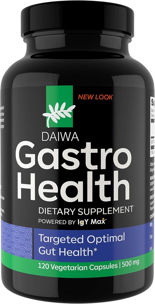 Daiwa Gastro בריאות - Natural Digest תוספי סיוע לתמיכה עיכול & Immune - מופעל על ידי IgY מקס - תוספת של תמיכה בריאות Gut, 120 הרוזן