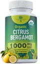 תוספי Citrus Bergamot אורגני - רק USDA, Cardiologist פורמולה עם 200 + מחקרים מדעיים -1000 מ"ג - פלט פטנט, לב, כולסטרול, & Lipid - איטלקי ברגמוט גבוה פוליפנולים 60caps