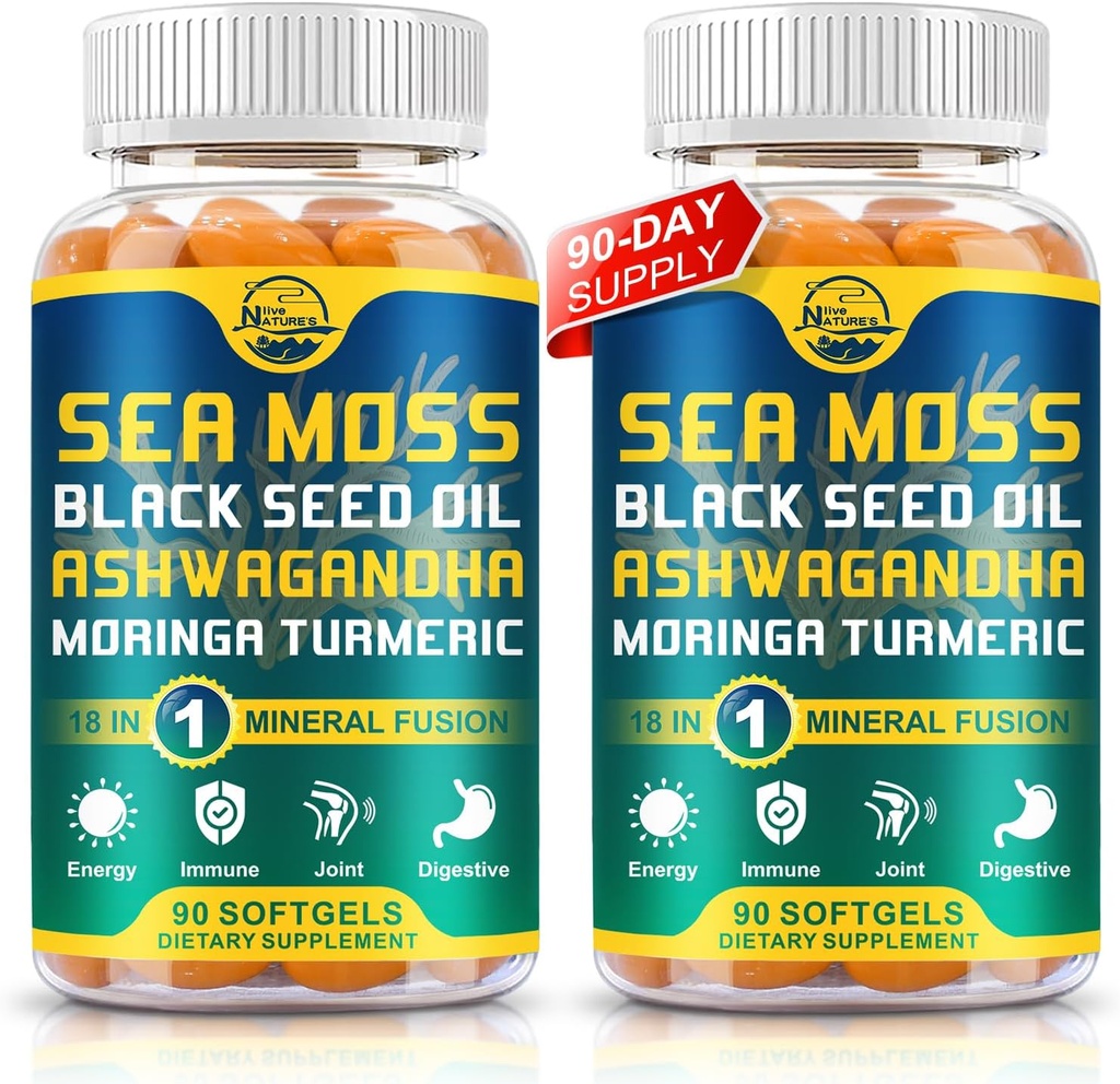ים אורגני חי של הטבע Mos Softgels עם שמן Black Seed, Ashwagandha, Bladderwrack, ג'ינג'ר, Burdock Root, Manuka Honey, Cinnamon for Immune System, Skin, Energy, 90 Softgels, 2 Packgels, 2 Packdderw, 2 Packdderwrack Root, Burdock Root, Manuka Honey, Cinnamon for Immune System, Skin for Immune System, Skin, Skin, Energy, 90 Softgels, 90 Softgels, 2 Packgels, 2 Packgels, 2 Packgels, 2, 2 Packdder