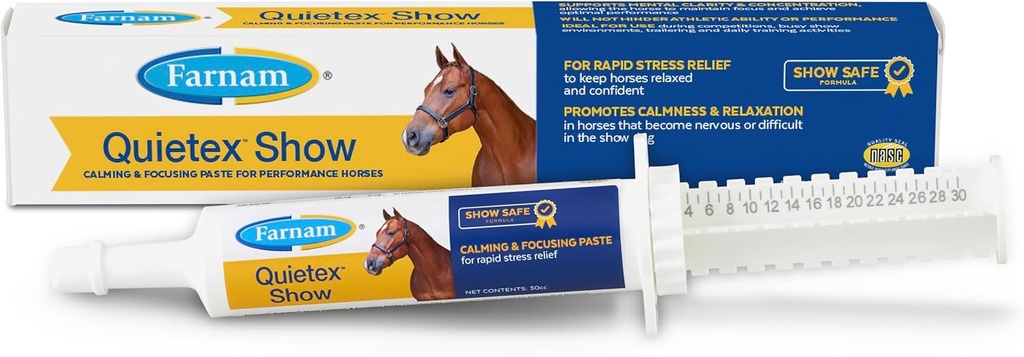 Farnam Quietex Show Calming & Focus Paste, Helps Keep Horses Calm &laxed That Become Nervous in the Show Ring 30