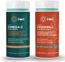 iwi אומגה 3 Sport & Vegikrill אומגה 3 Bundle, 30 משרתים, Algae אומגה 3 עם EPA + DHA, קריל & Fish שמן אלטרנטיבי, No Fishy Aftertaste