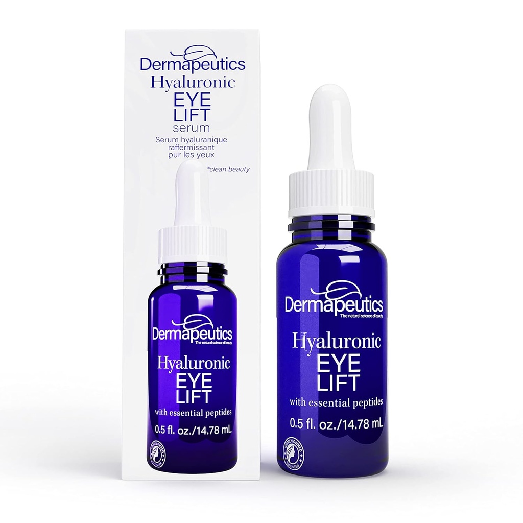 Dermapeutics Hyaluronic Acid Serum לעיניים, 0.5 oz | Ultra Hydrating | Anti Aging & Anti Wrinkle | Skin Firming & Plumping | Boosts Collagen & Elastin