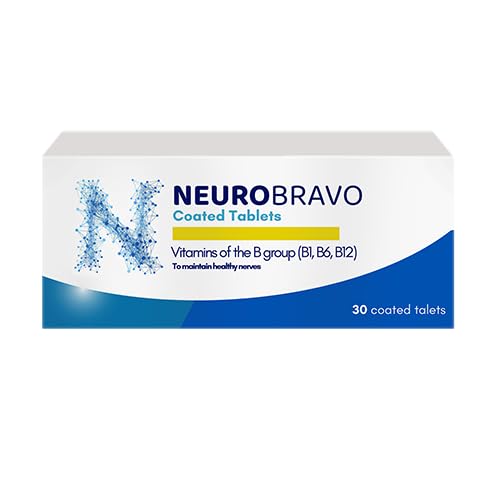 Neurobravo ויטמין B1, B6, B12 טבליות לבריאות עצבית, כאב עצבי, Numbness, שריר Stiffness, שריר Cramp, Sensation מאויש