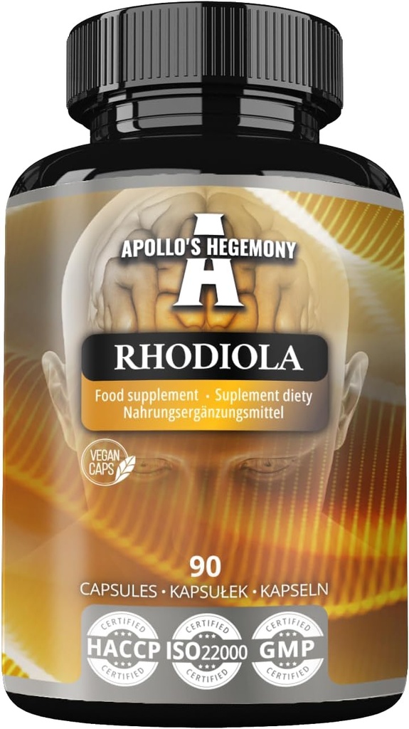APOLLO'S HEGEMONY Rhodiola Rosea 500 מ"ג פר קפסולה - 90 קפסולות טבעוניות - Extracted to 3% Salidroside - אנרגיה ו- Stamina Booster - דיאטת תוספת תוספי תזונה