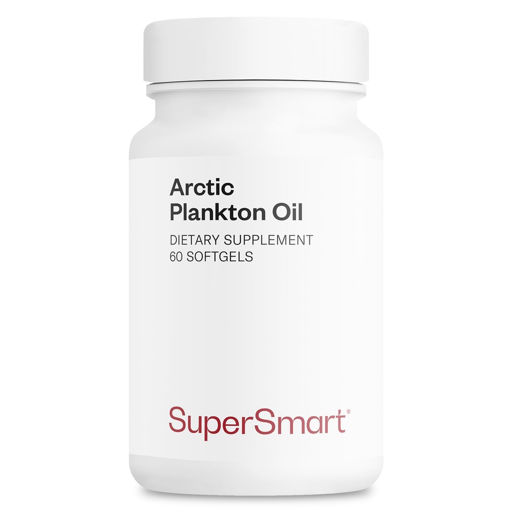 SuperSmart - Arctic Plankton Oil 1000 מ"ג ליום (Patented) - תזונה גדולה יותר מאשר דגים ושמן קריל - עם אומגה 3 חומצות שומן, EPA, DHA & SDA | Non-GMO & Gluten Free - 60 Softgels