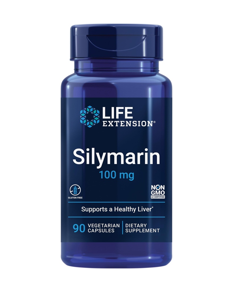 Life Extension Silymarin - Milk Thistle Extract - Supports Liver Health - יותר חופשי, non-GMO, Vegetarian - 90 קפסולות