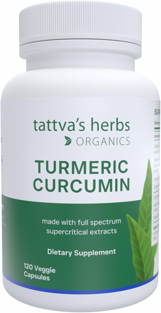 Herbs Turmeric Curcumin 500 מ"ג, תוסף צמחי לתמיכה אנטי חמצון, כורכום Turmeric עם Black Pepper עבור Absorption מתקדם, 1 Pack, 120 Veggie קפסולות