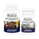 Host Defense MyCommunity כמוסות, 120 Count & Lion's Mane קפסולות, 30 Count - Support Immune Health with 17 מינים Mushroom - תמיכה בבריאות המוח, זיכרון וריכוז*
