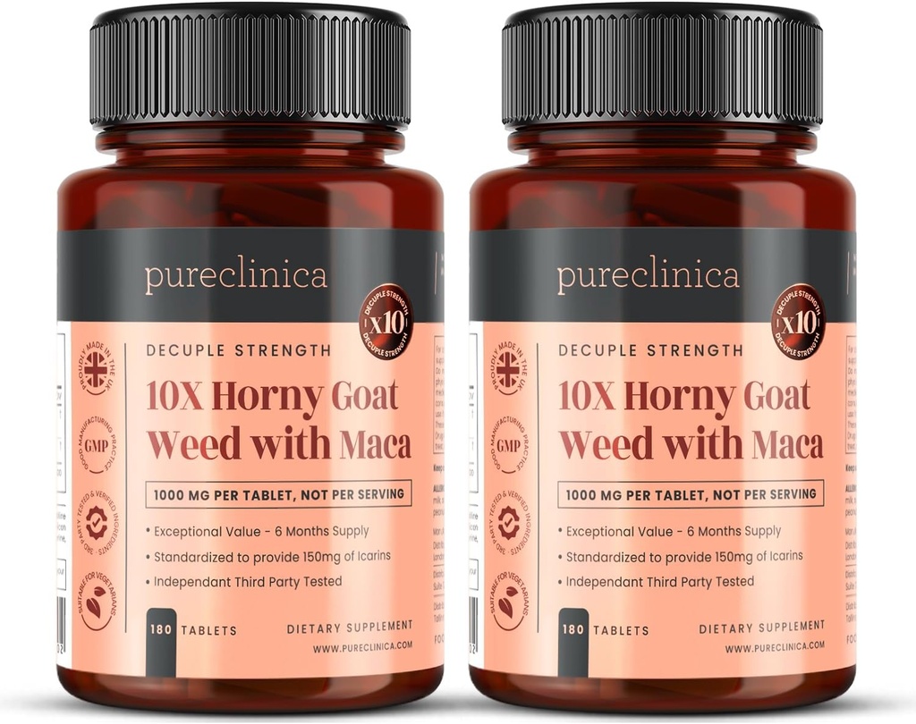 10X Horyt Weed Extract (750 מ"ג) Maca לחלץ (2500 מ"ג) x 360 טבליות (2 בקבוקי 180) - 1 שנים אספקה