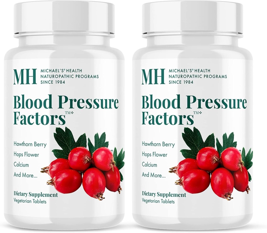MICHAEL'S Health Naturopathic Program Blood Pressure Factors - 180 טבליות צמחוניות, Pack of 2 - מספק תמיכה ב- Fluid Balance - כשר - 120 משרתות שלמות