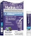 hydrolyte Electrolytes Plus Immunity, Elderberry - Low Sugar Rapid Rehydration אבקה קל Sparkling Electrolyte אבקת Packets עם 1,000 מ"ג ויטמין C ו 300 מ"ג Elderberry (8oz, 12 Count)