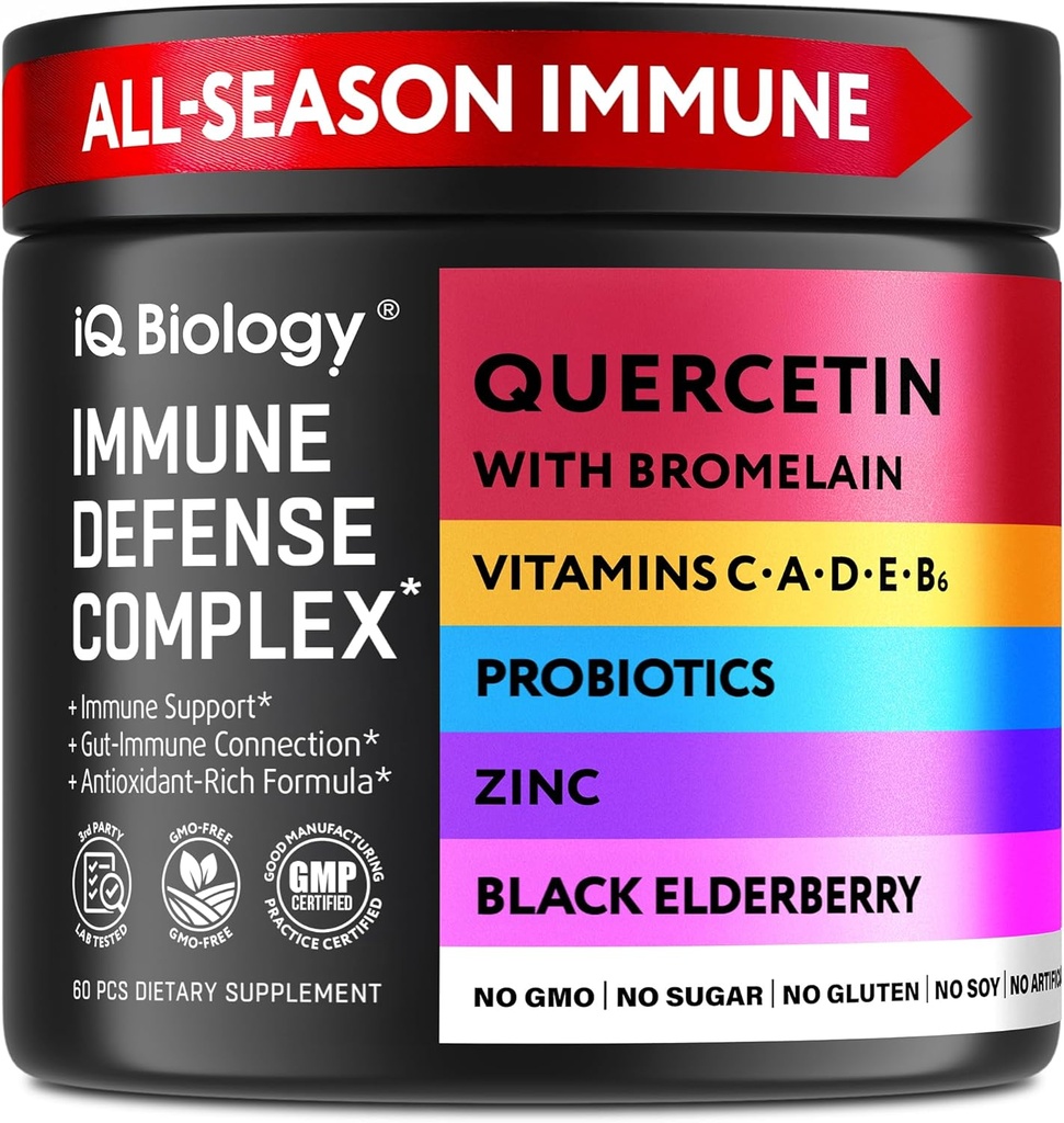 Quercetin עם Bromelain - Premium Quercetin קפסולות עבור Immune Support & Respiratory Care * - תה ירוק Zinc Magnesium D ויטמין C ויטמין C ויטמין E Turmeric Juiceenium Calcium - 60 קפסולות