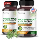 Wormwood Black Walnut Whole Cloves ג'ינג'ר - תמיכה בריאות, Liver ניקויse, Joints Health - 120 יום אספקה - Made in the USA