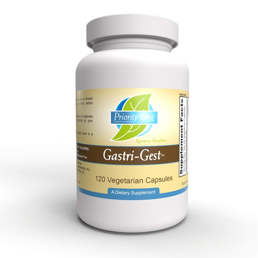 עדיפות אחת ויטמינים Gastri Gest 120 קפסולות צמחוניות - שילוב עוצמתי של אנזימים צמחיים המסייעים לשמור על בריאות העיכול ופעילות אנזים מעיים. *