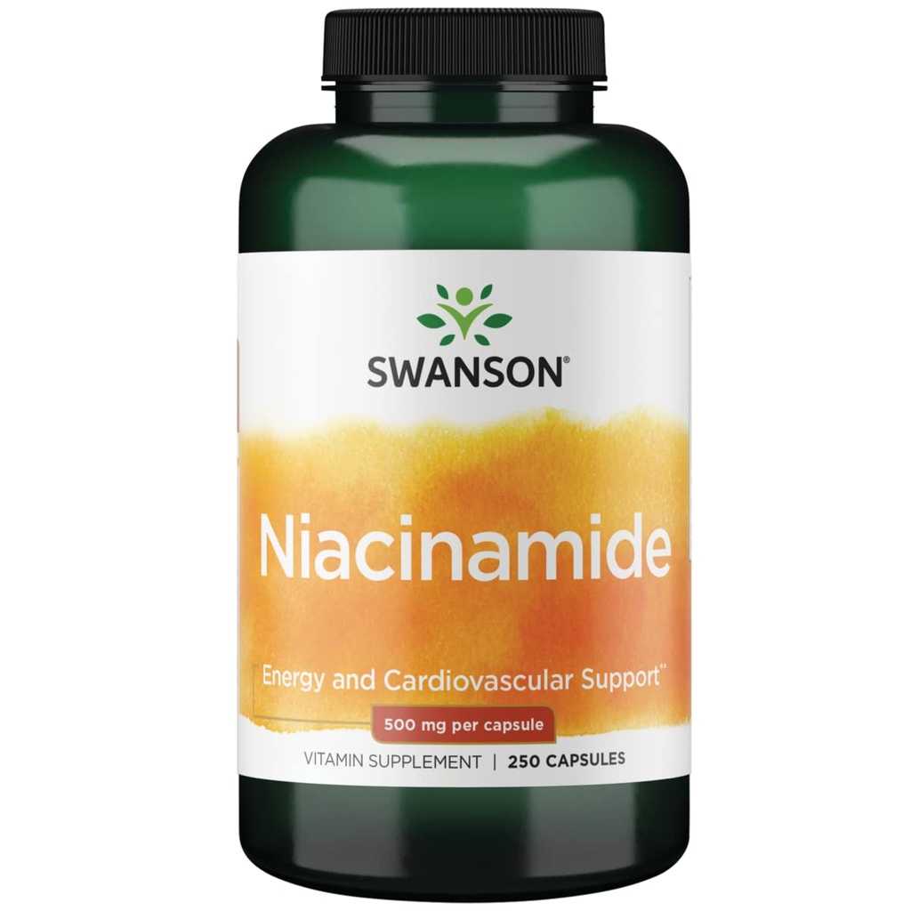 Swanson Niacinamide Carbohydrate Metabolism בריאות משותף תמיכה 500 מיליגרם 250 קפסולות