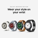 SAMSUNG Galaxy Watch 6 Bespoke Edition 43mm בלעדי Bluetooth Smartwatch, בריאות, כושר, שינה, HR Tracker, שיפור סוללה, Sapphire Crystal Glass, US Version, Silver D-Buckle Band, כחול היברידי