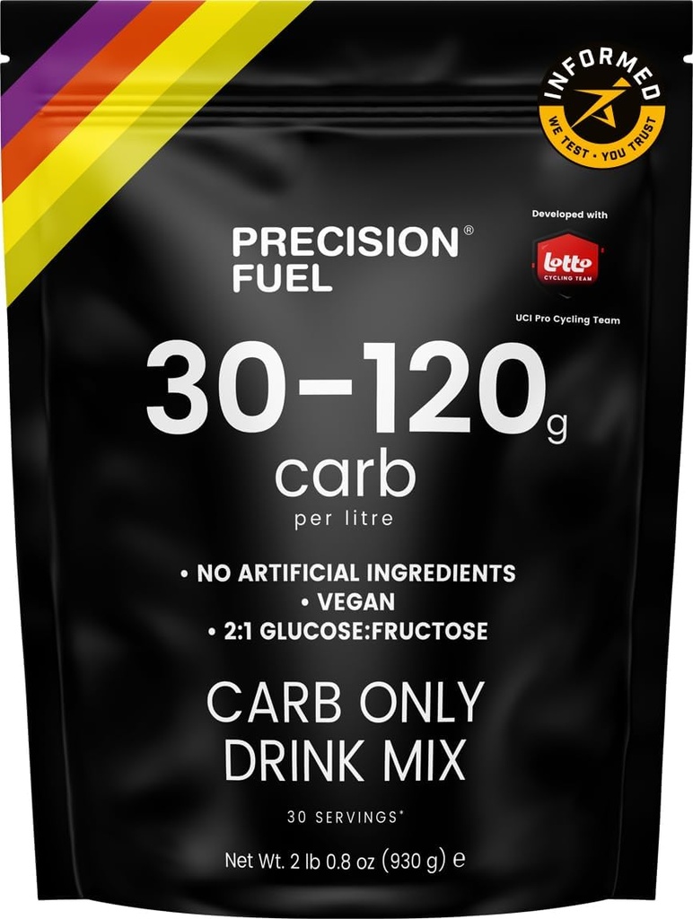 Precision דלק PF Carb רק לשתות Mix - High Carbohydrate אבקה לאנרגיה, טבעוני, 120g carbs per Litre - Mild Citrus Flavor (1-Pack)