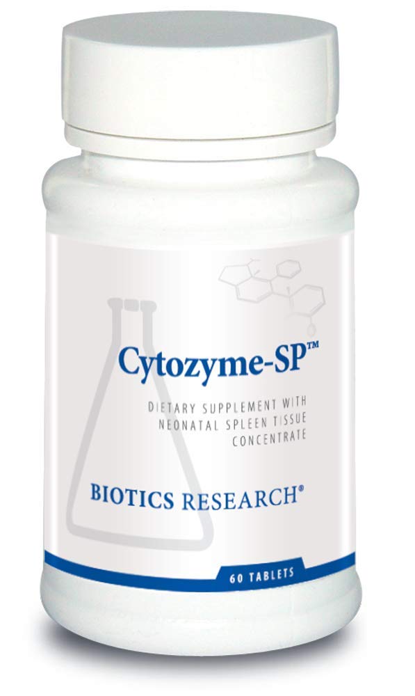 Biotics Research Cytozyme SP Neonatal Spleen, תומך ברזל בריא ורמות Bilirubin, מספק תמיכה Immune, תומך Spleen פונקציונלי, SOD, Catalase, פעילות נוגדת חמצון 60 טבליות