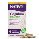 Natrol Cognium Memory, Brain Health Supplements for Adults, Dietary Supplement for Brain Health and Clinically Shown to Improve Memory and Recall in Healthy Adults, 60 טבליות, עד 30 יום אספקה