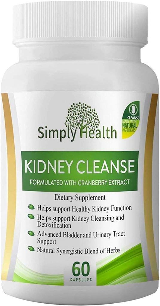 Premium Kidney ניקויse & Detox בריאות תוספת עם מוצרי קריין אורגני תמיכה Kidney, Bladder & Urinary Tract Health - Natural Detoxifier, 60 Veggie קפסולות