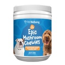 Pet WellBeing Epic Mushroom Chewies for Dogs - Immune Support, Cognitive Health, Fitogenic Stress Support with Reishi, Chaga, Lion's Mane Functional Mushrooms - Veterinarian-Formulated 90 צ'אדות רכות Soft Chews