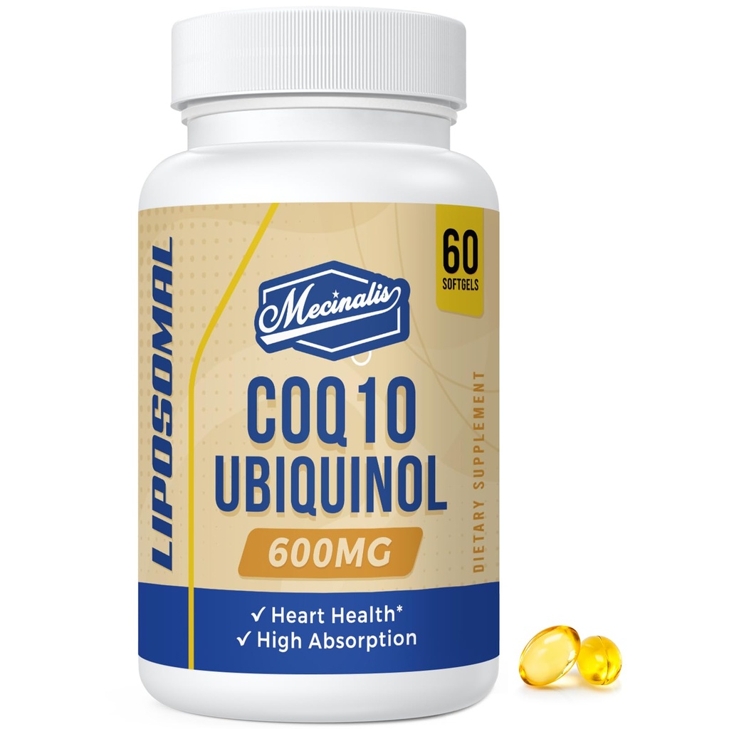 Liposomal CoQ10 Ubiquinol 600 מ"ג Softgels: Superior Absorption Ubiquinol CoQ10 תוסף: Powerful Active Antioxidant Form of Coenzyme Q10.Heart and Energy הפקה