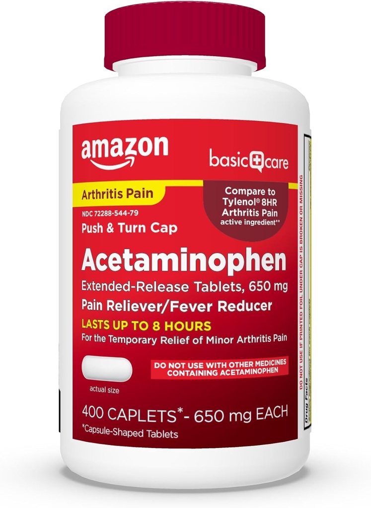 ראשי התיבות של Acetaminophen Extended-Release Tablets, 650 מ"ג, Arthritis Pain, 400 Count