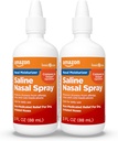 Basic Care Premium Saline Nasal Moisturizing Spray, מיידית Soothing Nasal Mist Nose Spray, non-Medicated Relief, 3 oz (Pack of 2)