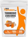 BulkSupplements.com Turmeric לחלץ אבקת - מ Root Turmeric, תוספי Curcumin, אבקת כורכום Turmeric Curcumin - Gluten Free, 1g לכל משרת, 500g (1.1 lbs) (Pack of 1)