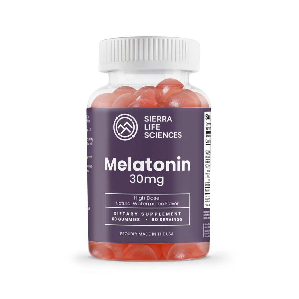 30mg Melatonin Gummy | High Dose Sleep Support for Adults | Advanced One-A-Day Formulation Made with Apple-Derived Gummies