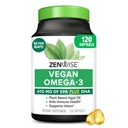 Zenwise בריאות אומגה 3 - תוסף אומגה 3 ברפס עם DHA, EPA & DPA Fatty Acids עבור Immune בריאות - שמן שמן דגים אלטרנטיבי מ שמן Sustainably Sourced Marine Algae - 120 Softgels