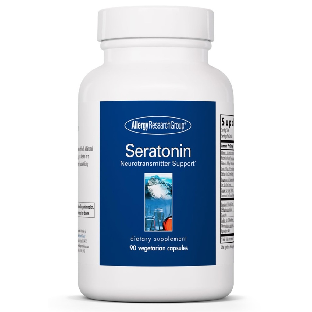 Allergy Research Group Seratonin תוסף - Serotonin Booster, Stress and Sleep Support, Serotonin Supplements for Men & Women, Serotonin Pills - 90 קפסולות צמחוניות