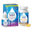 TheraTears 1200 מ"ג אומגה 3 תוסף תזונה לעיניים, ו-VIT E, 90 Count Eye טיפות לעיניים יבשות, Twin Pack, 30mL 1 Fl oz כל אחד (Packaging May Vary)