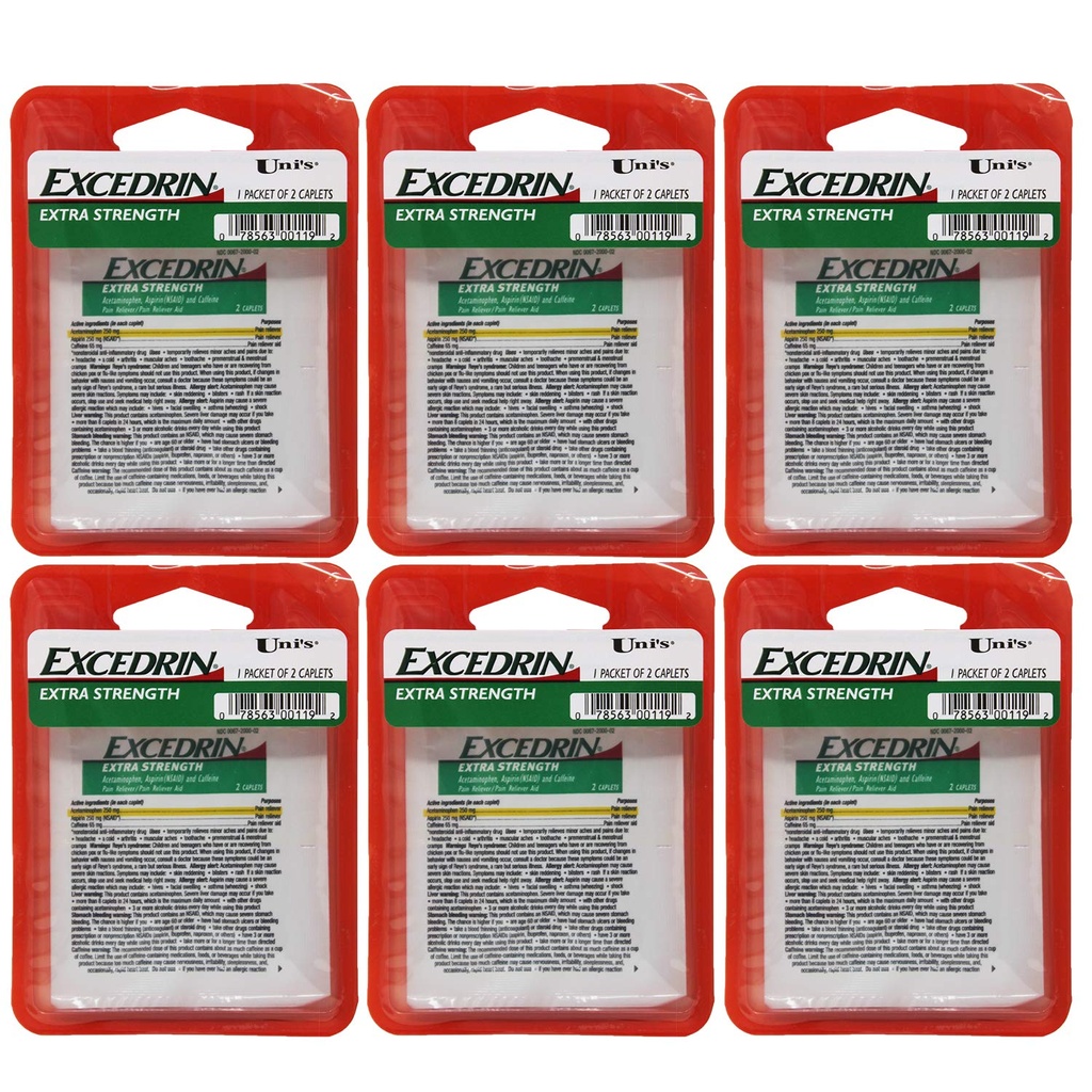הכוח הנוסף של יוני 6 Count Single Dose Relief 2 caplets בכל Packet. Helps Relieves Headache, Toothache, Backache, Menstrual Cramps, Common Cold, and Muscular Aches.